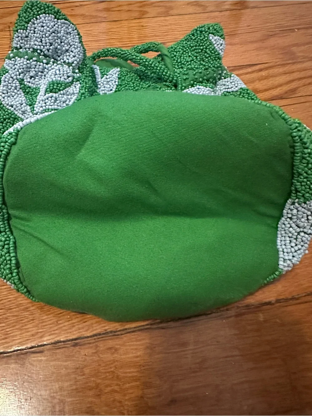 Kate Spade for Target Green Beaded Floral Drawstring Bag